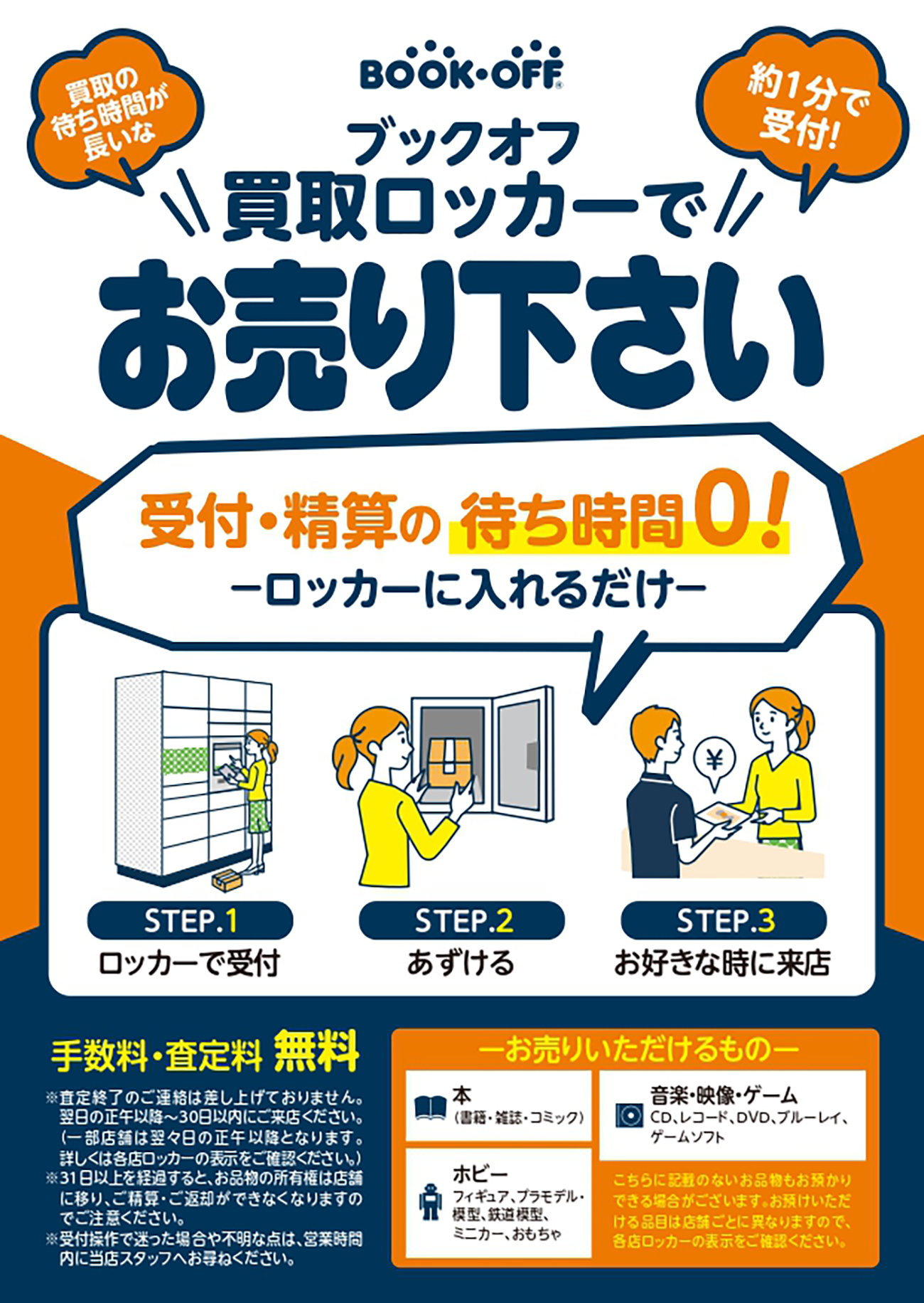 ブックオフ買取ロッカーでお売りください