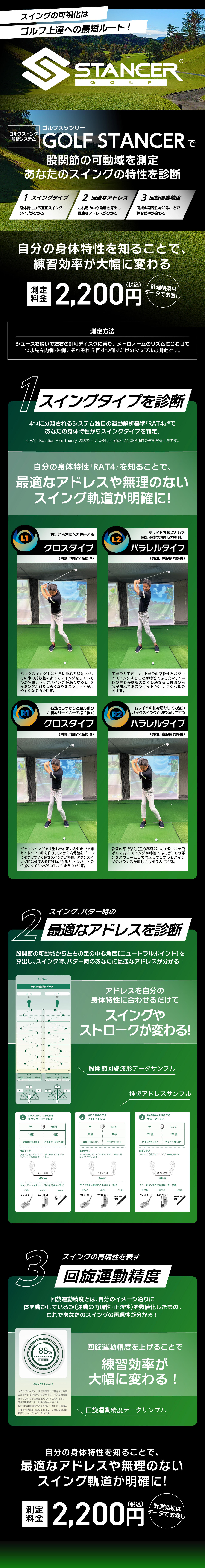 ゴルフスイング解析システム「GOLF STANCER」